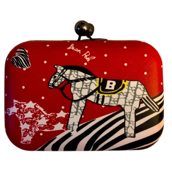 Bean Pole Handbags - BEAN POLE CATKIT WOMEN’S CLUTCH - RED (NEW WITH TAGS)